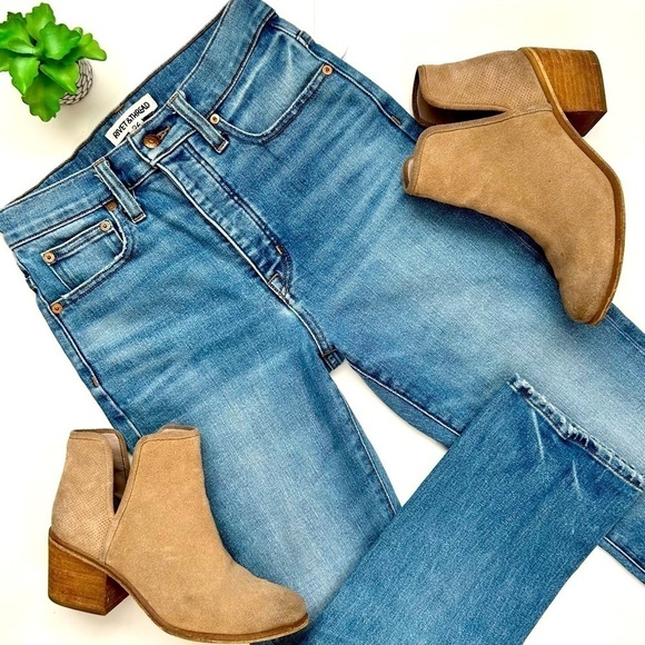 Madewell Rivet & Thread Cali Demi-Boot Jeans in Shetland Wash AK803 Size 26 - Picture 1 of 14